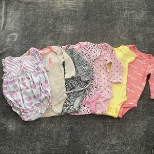 Infant Newborn Onesies | Baby Girl | Lot of 7